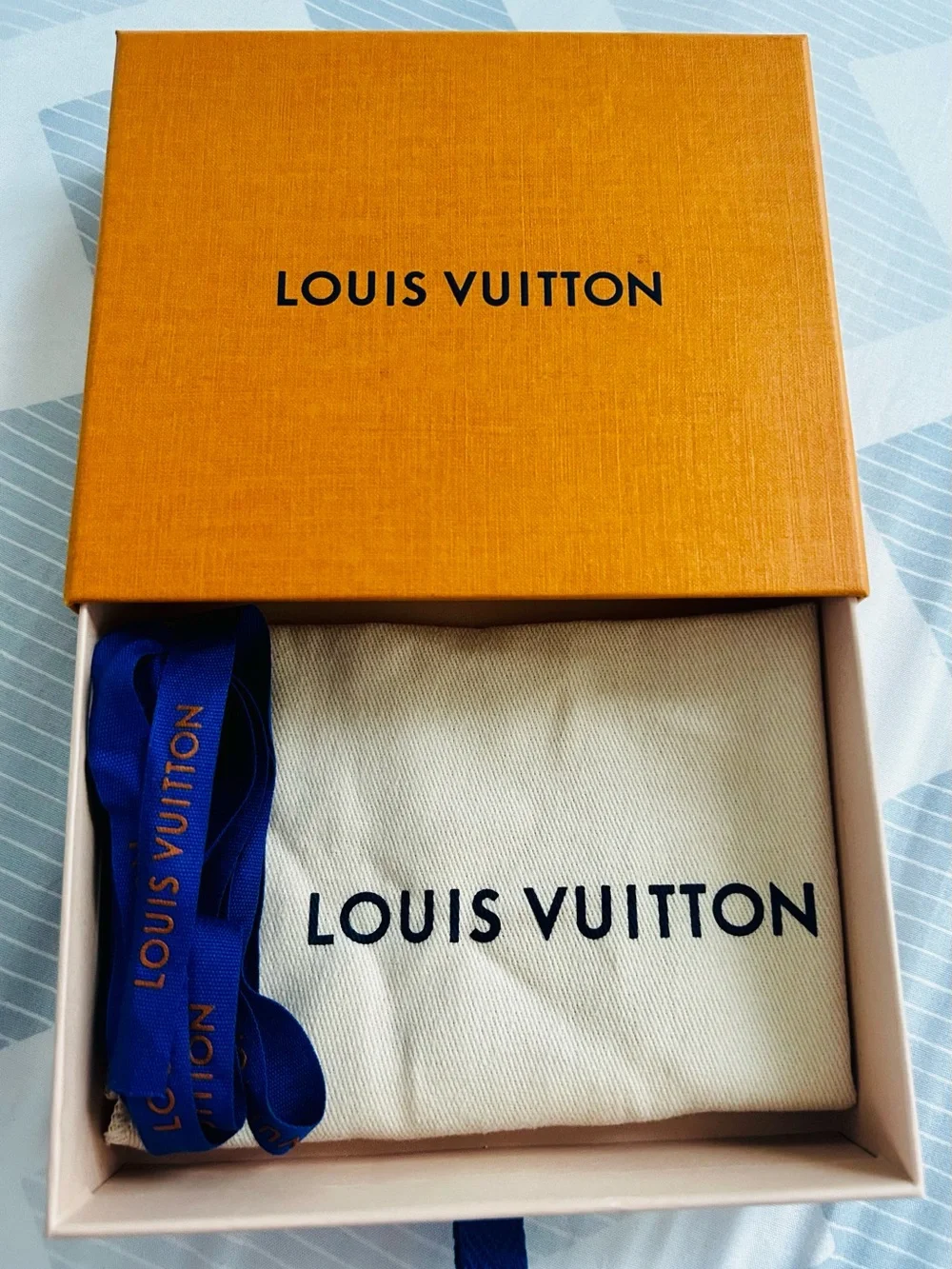 Louis Vuitton Small Gift Box + Dust Bag + Ribbon | Compact Wallet Packaging